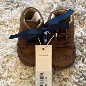 NWT Janie and Jack Baby Boy Wingtip Brown Shoes size 3-6 months